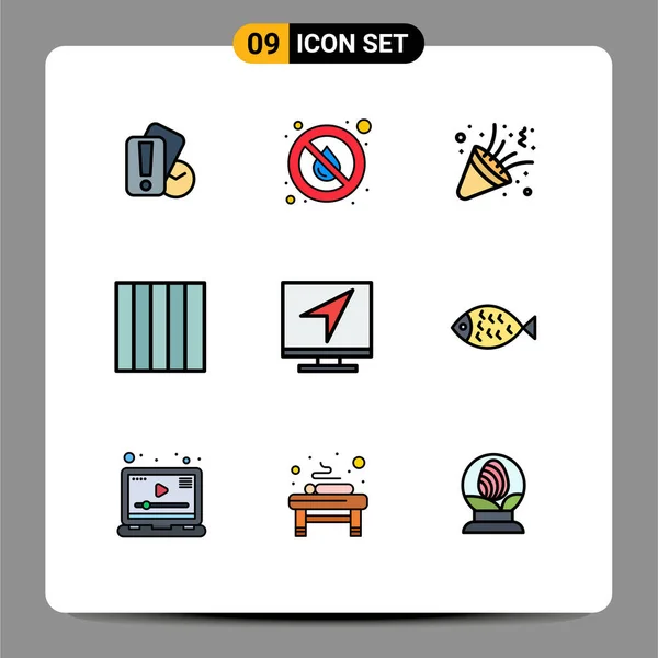 Universal Icon Symbols Group Modern Filledline Flat Színek Mail Kommunikáció — Stock Vector