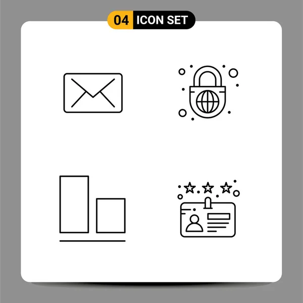 Stock Vector Icon Pack Sinais Linha Símbolos Para Mail Vertical —  Vetores de Stock