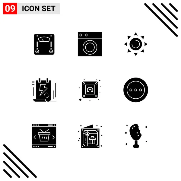 Set Van Moderne Pictogrammen Symbolen Voor Elektrische Bout Wassen Bestand — Stockvector