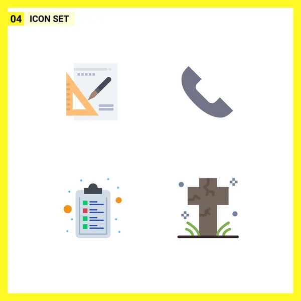 Packung Mit Kreativen Flat Icons Für Grafik Zwischenablage Erfolg Telefon — Stockvektor