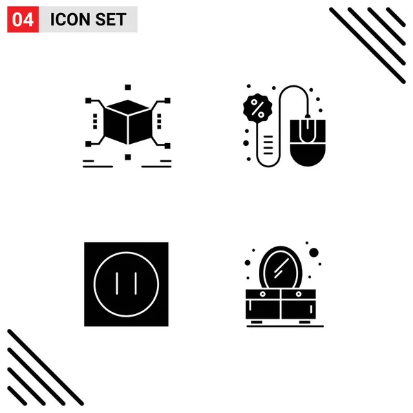 Creative Icons Modern Signs Sysymbols Cube Appliances Box Cyber Monday — Archivo Imágenes Vectoriales