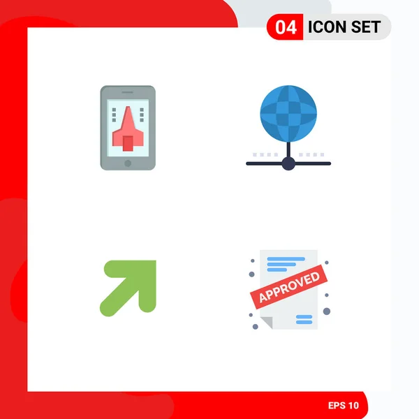 Flat Icon Pack Universal Symbols Game Arrow Smartphone Database Right — Stockový vektor