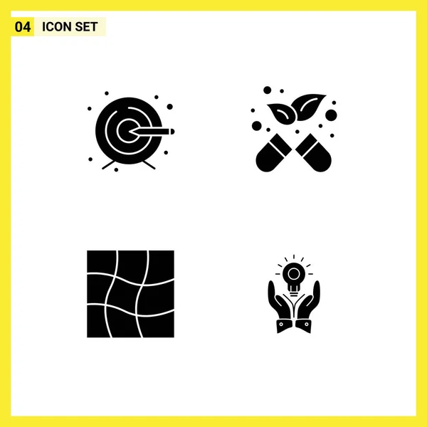 Set Commercial Solid Glyphs Pack Creative Solution Alternative Distort Business — Stock Vector