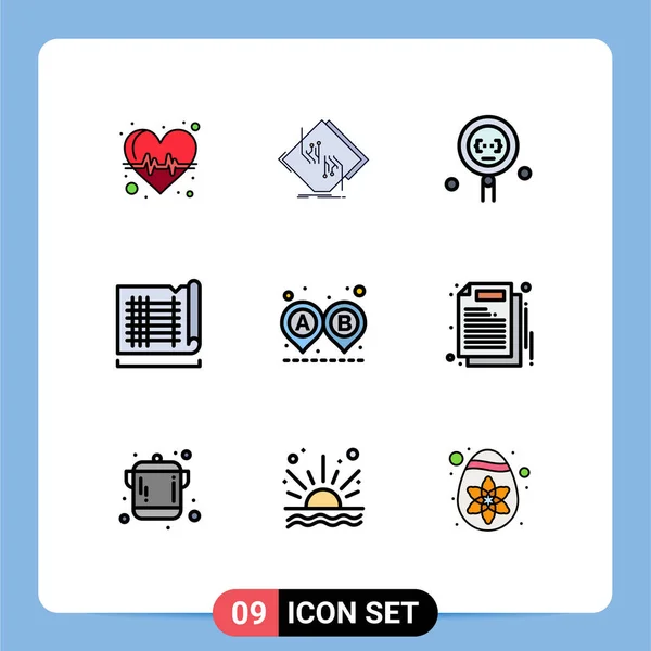 Set Von Modernen Symbolen Symbole Zeichen Für Karte Entwurf Elektronik — Stockvektor