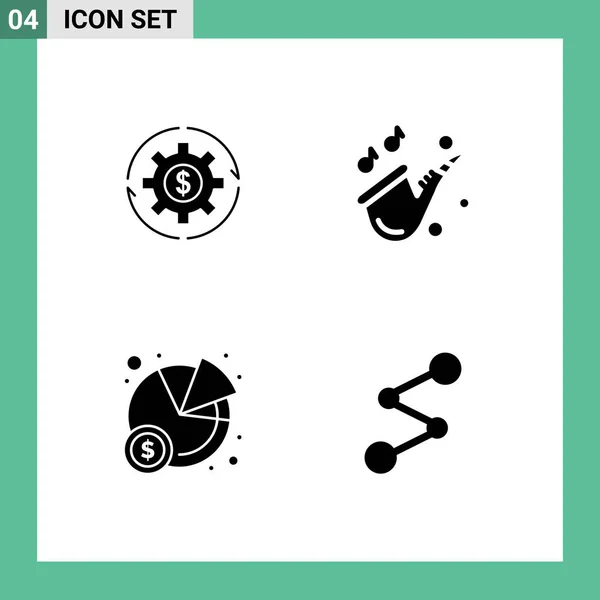 Universal Icon Symbols Group Modern Solid Glyphs Revenue Play Make — Vetor de Stock