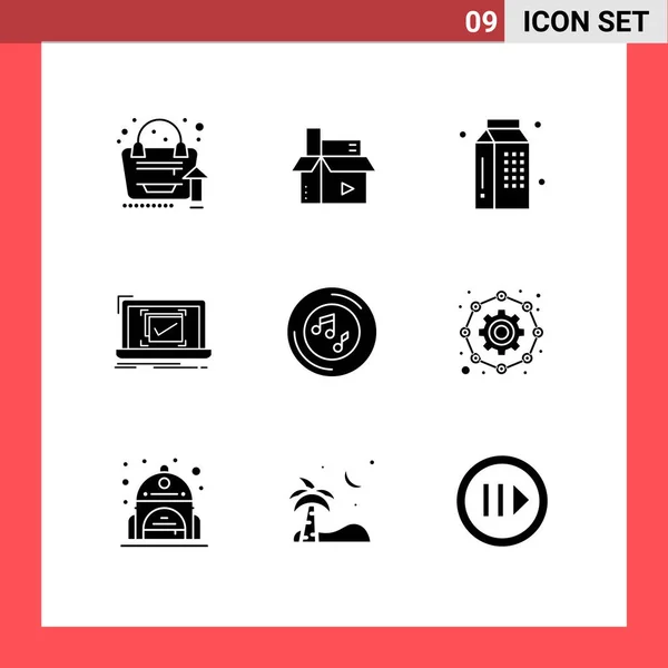 2017 Mobile Interface Solid Glyph Set Pictograms Good Observating Publishing — 스톡 벡터