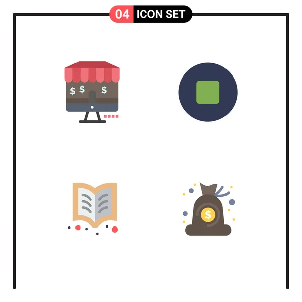 User Interface Flat Icon Pack Signes Symboles Modernes Ligne Sac — Image vectorielle
