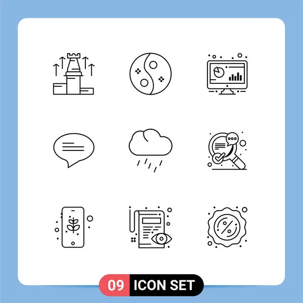 Groupe Contours Signes Symboles Pour Les Messages Chat Style Ordinateur — Image vectorielle