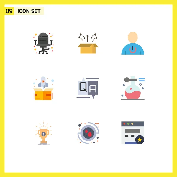 User Interface Pack Basic Flat Colors Comment Avatar Start Standby — Stock Vector