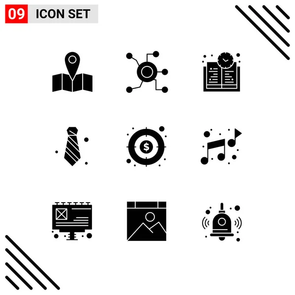 Pack Modern Solid Glyphs Signs Symbols Web Print Media Target — Stock Vector