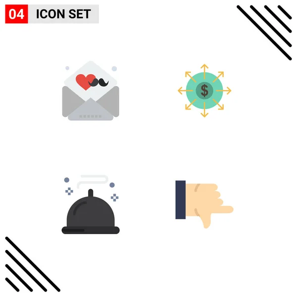 Conjunto Moderno Iconos Planos Símbolos Como Día Menú Deseos Lista — Vector de stock