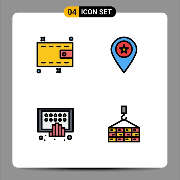 Creative Icons Modern Signs Symbols Wallet Digital Star Marker Phone — Stock Vector