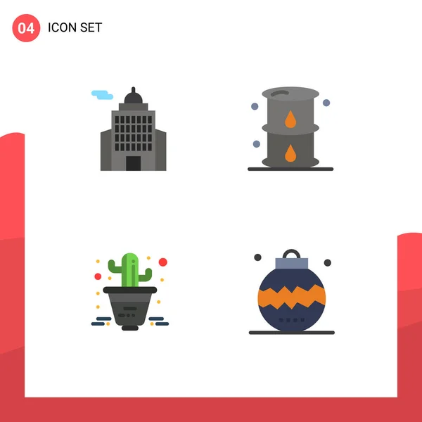 Universal Flat Icons Set Web Mobile Applications Administration Cactus Museum — Stock Vector