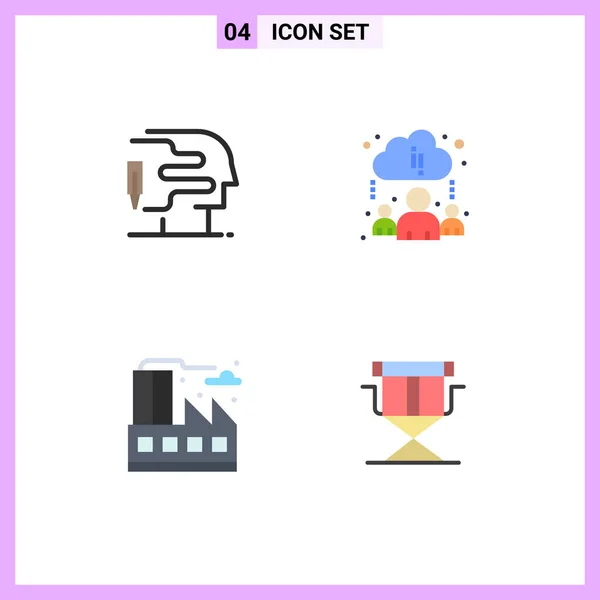 Stock Vector Icon Pack Line Segni Simboli Uomo Sedia Nuvola — Vettoriale Stock