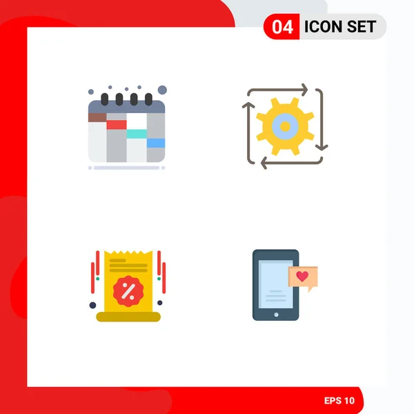 Set Van Commercial Flat Icons Pack Voor Iteratie Grand Sale — Stockvector