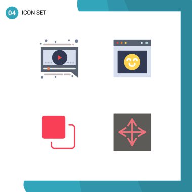 Sohbetin 4 Temel Düz Simgesi Kullanıcı Arayüzü Paketi, Dörtlü, Tarayıcı, Web sitesi, Açısal Düzenleyici Tasarım Elemanları