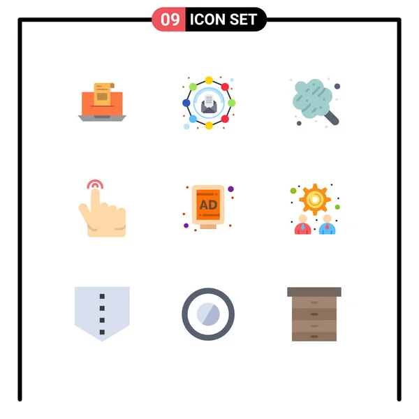 Modern Set Lapos Színek Pictograph Gesztus Édességek Affiliate Élelmiszer Vattacukor — Stock Vector