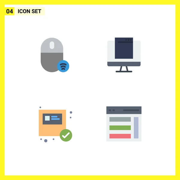 Group Modern Flat Icons Set Computers Popup Hardware Monitor Ecommerce — Stock Vector