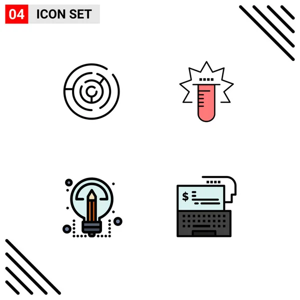 Stock Vector Icon Pack Mit Linienzeichen Und Symbolen Für Kreis — Stockvektor