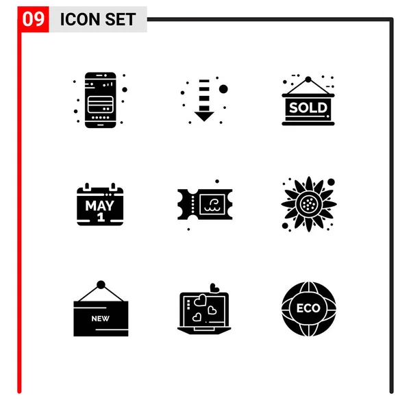 Universal Icon Symbols Group Modern Solid Glyphs Park Ticket Sold — Vetor de Stock