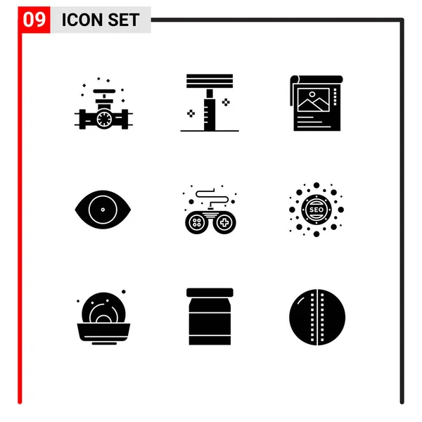 Paquete Iconos Vectores Stock Signos Símbolos Línea Para Dispositivos Visión — Archivo Imágenes Vectoriales