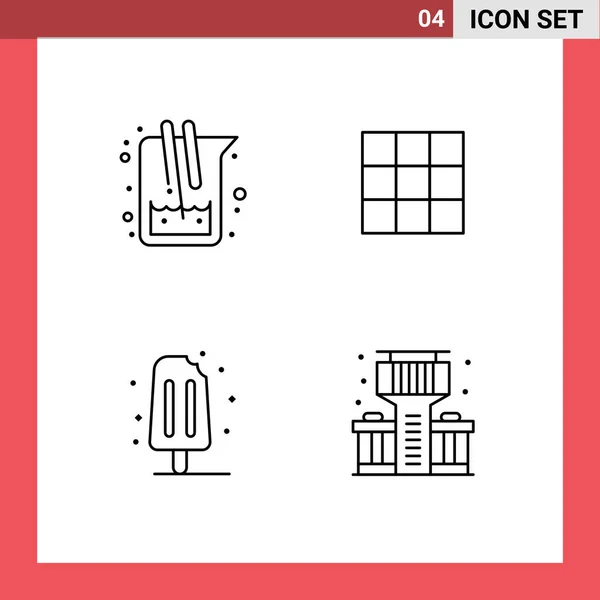 User Interface Line Pack Moderner Zeichen Und Symbole Der Chemie — Stockvektor