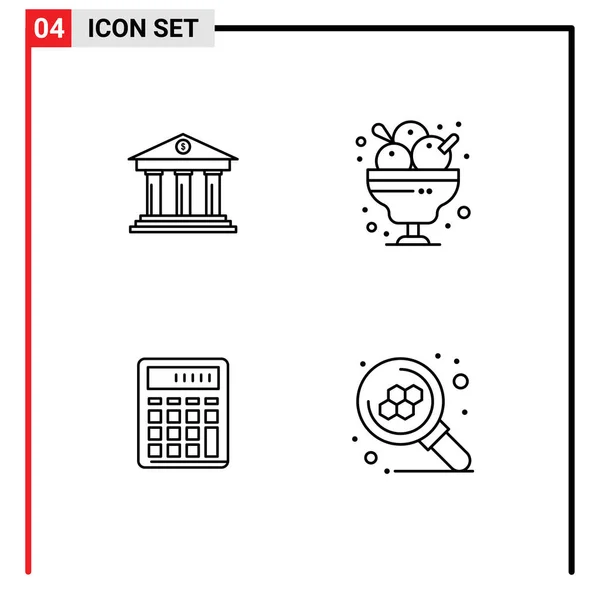Universal Icon Symbols Group Modern Filledline Flat Színek Bank Étterem — Stock Vector