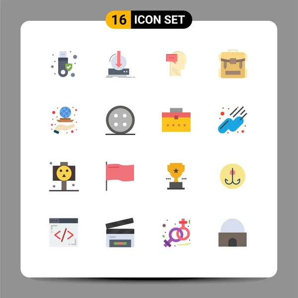 Universal Icon Symbols Group Modern Flat Színek Poggyász Cipzár Játék — Stock Vector