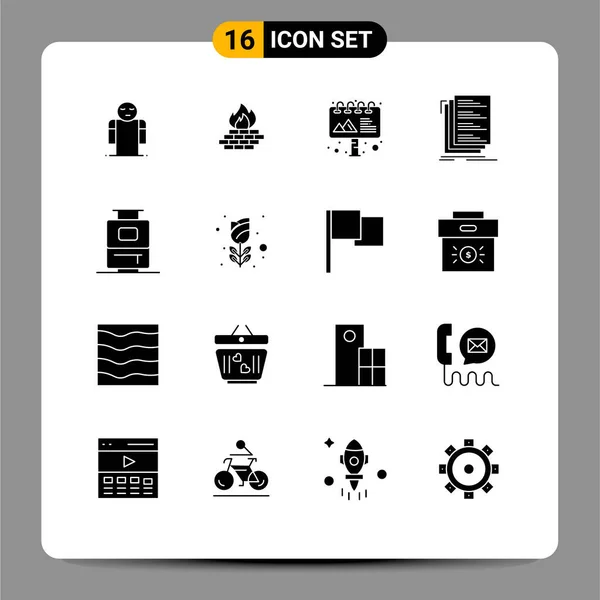 Iconos Creativos Signos Símbolos Modernos Bolsa Archivos Seguridad Compilación Código — Vector de stock