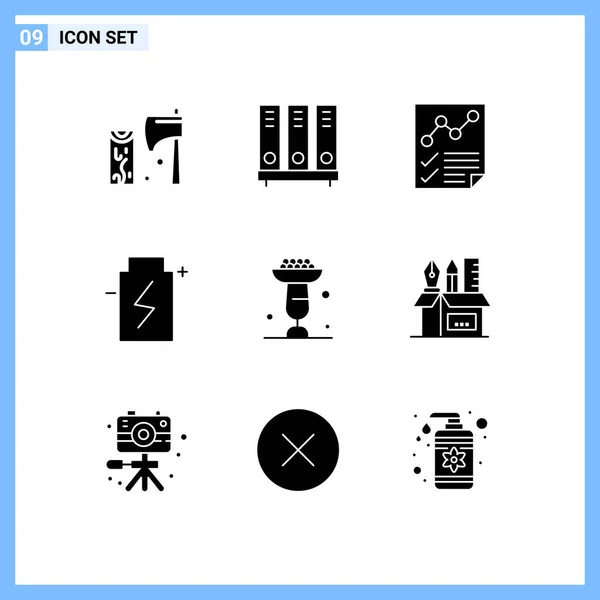 사이트 모바일 배터리 보고서 Editable Vector Design Elements — 스톡 벡터