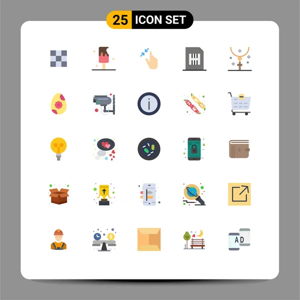 Pictogram Set Simple Flat Colors Phone Devices Contract Phone Touch — 스톡 벡터