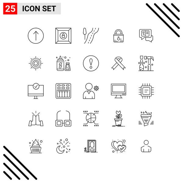 Universal Icon Symbols Gruppe Von Modernen Linien Von Sonne Popup — Stockvektor