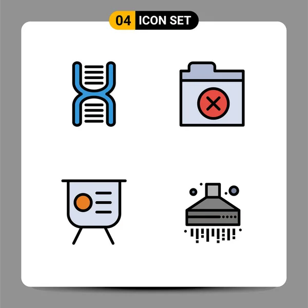 Pictogram Set Simple Filledline Flat Colors Biology Graph Physics Files — Stockový vektor