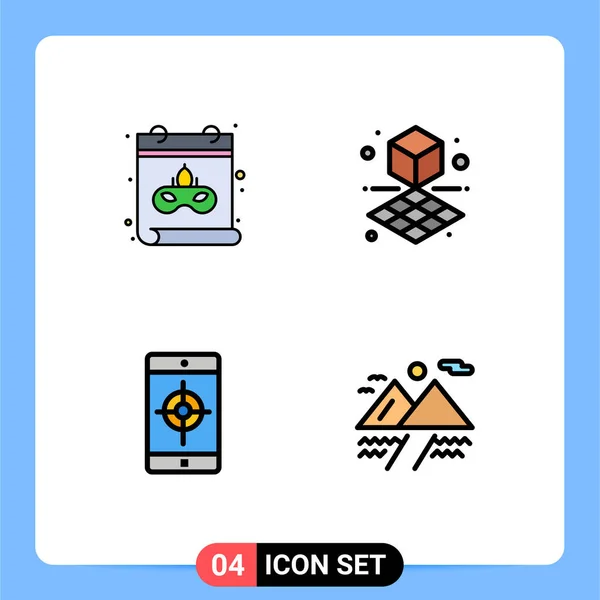 Creative Icons Modern Signs Sysymbols Calendar Target Cube Application Cloud — Vector de stock