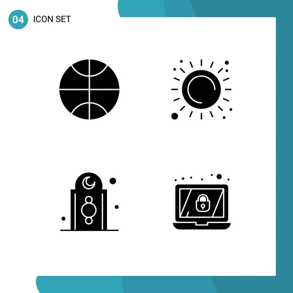 Interface Utilisateur Glyphe Solide Pack Signes Symboles Modernes Basket Ball — Image vectorielle
