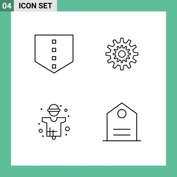 Set Van Moderne Pictogrammen Symbolen Voor Bescherming Landbouw Raderwerk Systeem — Stockvector