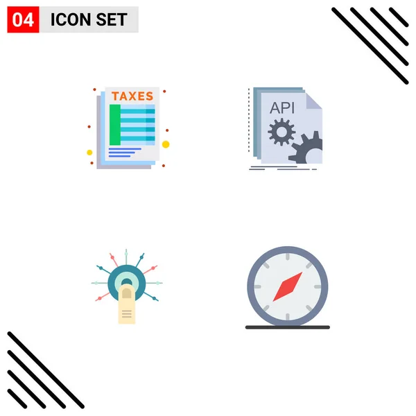 Universal Flat Icons Set Web Mobile Applications Calculate Touch Tax — Stock Vector
