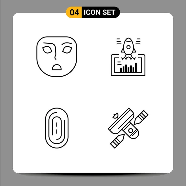 Universal Icon Symbols Group Modern Filledline Flat Colors Angry Editable — 스톡 벡터