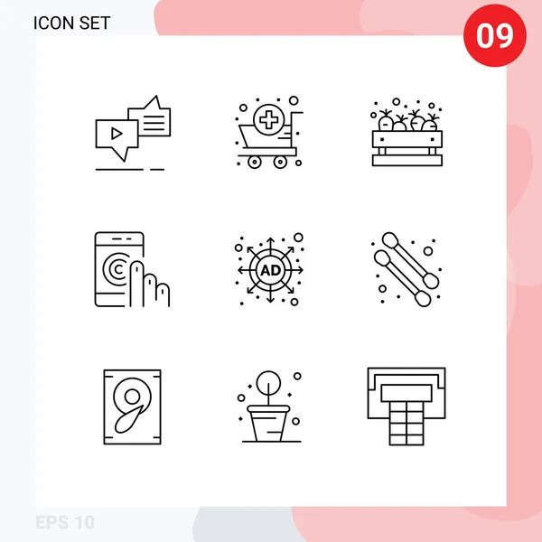 Universal Icon Symbols Group Modern Outlines Support Help Supplies Contact — Stockový vektor