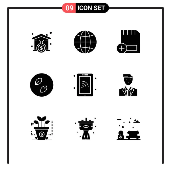 Conjunto Ícones Modernos Símbolos Sinais Para Rede Folhas Adicionar Folha —  Vetores de Stock