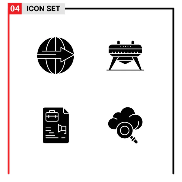 Universal Icon Symbols Group Modern Solid Glyphs Cargo Document Logistic — Stock Vector