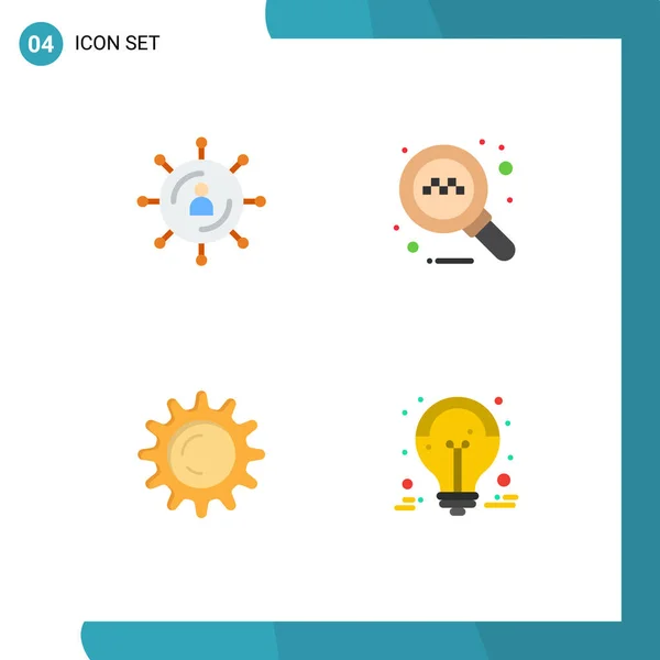 Conjunto Vector Ícones Planos Grade Para Internet Dia Rede Busca —  Vetores de Stock