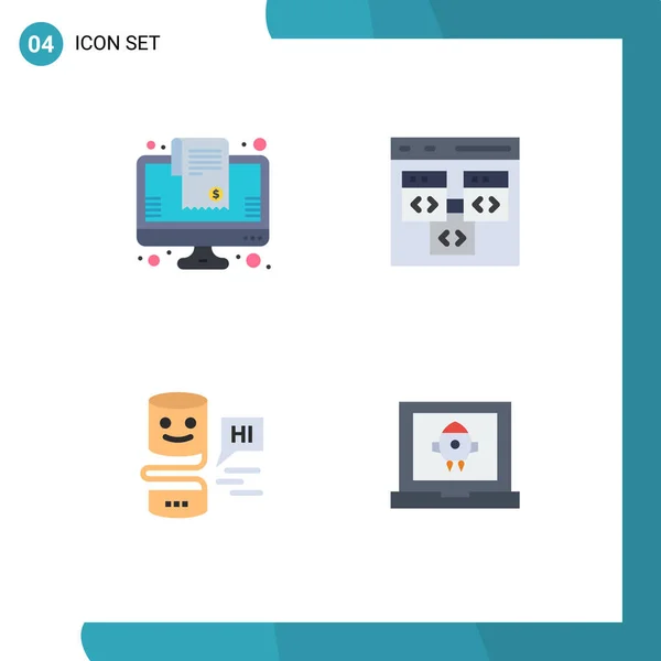 User Interface Pack Basic Flat Icons Bill Conversational Interfaces Online — Stock Vector