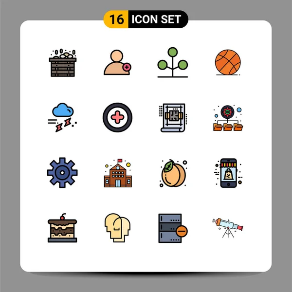 Set Modern Icons Symbols Signs Rainy Rain Nature Cloud Game — Stock Vector