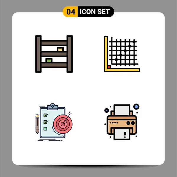 Creative Icons Modern Jelek Szimbólumok Szekrény Rács Belső Tér Korrekció — Stock Vector