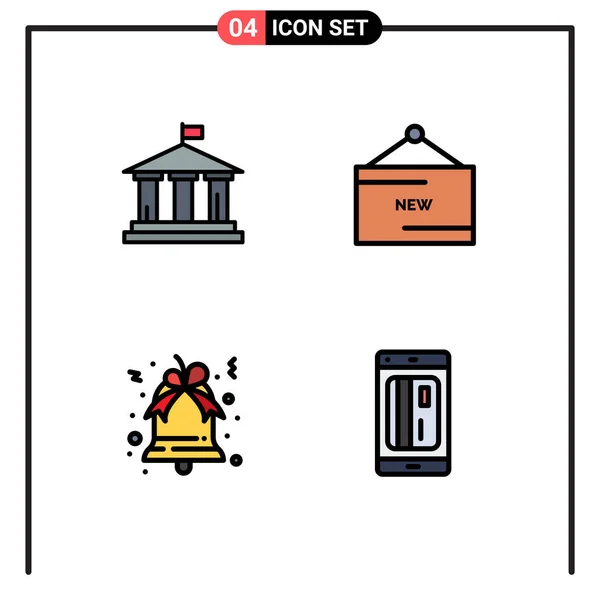Interface Utilisateur Filledline Flat Color Pack Signes Symboles Modernes Banque — Image vectorielle