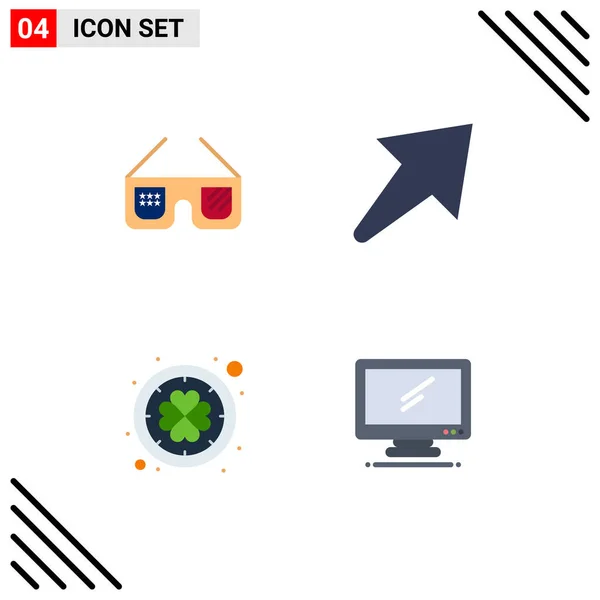 Icône Vectorielle Paquet Signes Symboles Ligne Pour Lunettes Soleil Patrick — Image vectorielle