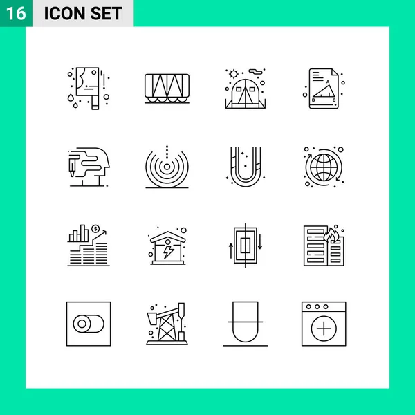 User Interface Outline Pack Signes Symboles Modernes Chute Air Tente — Image vectorielle