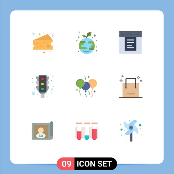 Modern Set Flat Colors Pictograph Bloone Indian Dropdown Stop Signal — стоковый вектор