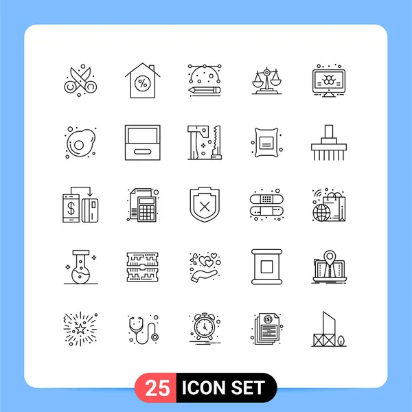 Conjunto Iconos Interfaz Usuario Moderna Símbolos Signos Para Legal Justicia — Vector de stock